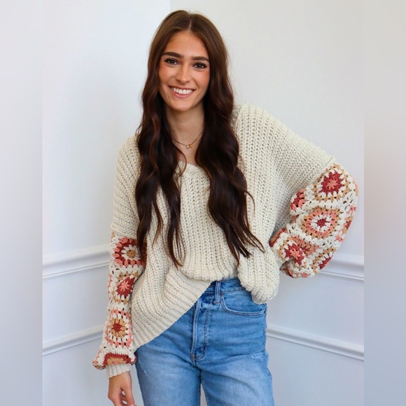 POL Sweater Chenille Crochet Small - Picture 1 of 13